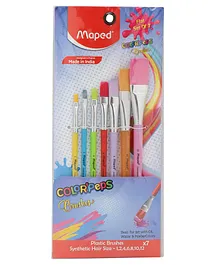  Maped Synthetic Flat Brushes Pack of 7 - Multicolour