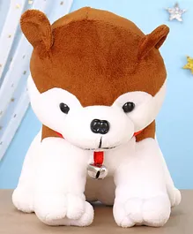 Toytales Soft Toy Dog Shape White Brown - Height 25 cm