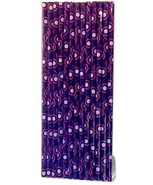 Funcart Paper Straws Hexagonal Print Purple - 25 Pieces 