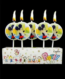 Disney Round Toothpick Mickey Mouse Candles - Pack Of 5