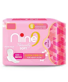 Niine Naturally Soft  Ultra Thin Sanitary Napkins XL Plus - 6 Pieces