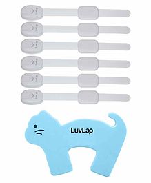 Luv Lap Baby Safety Lock & Door Stopper Combo Pack,7Pcs (6 pcs Safety Lock, One Pc Door Stopper), Baby Safety Essential, Multicolor