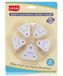 LuvLap Safety Electrical Socket Plug Guard Pack of 5 - White