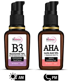 StBotanica B3 Professional Facial Serum & AHA Gentle Exfoliating Peel - 20 ml Each