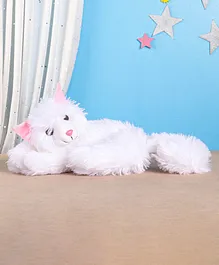 IR Sleeping Cat Soft Toy White - Length 35.5 cm