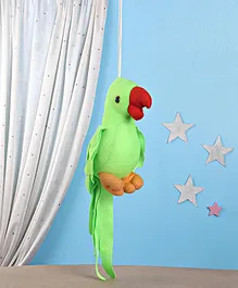 IR Cot Hanging Parrot Soft Toy Green- Height 45 cm 