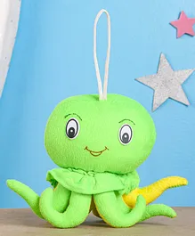 IR Octopus Shaped Clip On Soft Toy Green - Height 13 cm