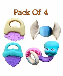 TThe Little Lookers  Rattles & Teethers Pack Of 4 - Multicolorr