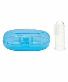 The Little Lookers Silicone Baby Finger Brush With Case - Blue