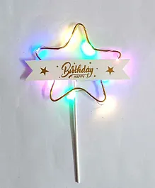 Shopperskart Happy Birthday Lighting Cake Topper - Multicolor 