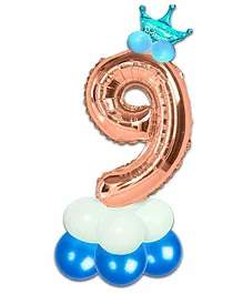 Shopperskart Numeric 9th Prince Happy Birthday Balloons Decoration Set Multicolour - Pack of 13