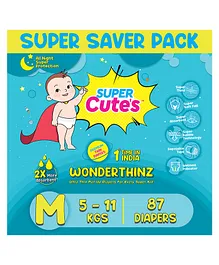 Super Cute's Wonder Thinz Ultra Premium Pant Style Diapers Medium - 87 Pieces