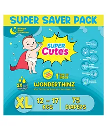 Super Cute's Wonder Thinz Ultra Premium Pant Style Diapers Extra Large - 75 Pieces