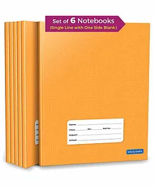 Woodsnipe Single Line Interleaf Notebooks  Set Of 6 - 72 Pages Each
