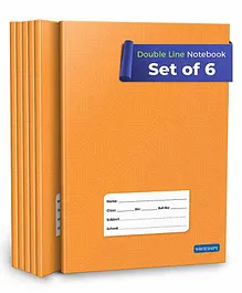 Woodsnipe Double Line Notebooks Set Of 6 - 176 Pages Each