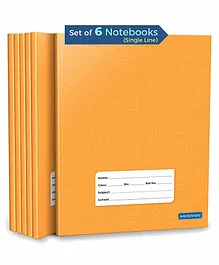 Woodsnipe Brand Single Line Ruled Notebook Pack of 6 - 72 Pages