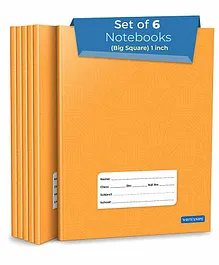 Woodsnipe Brand Big Square Ruled Notebook Pack of 6 - 176 Pages