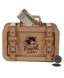 The Engraved Store Suitcase Shape Piggy Bank - Brown