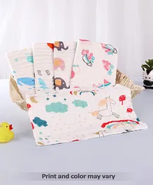 Babyhug 6 Layer Muslin Wash Cloth Pack of 5 - Multicolor