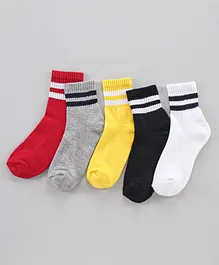 Pine Kids Anti Microbial Ankle Length Socks Pack of 5 - Multicolor