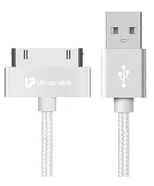 UltraProlink UL0042 iDock 30 Pin USB Data Sync & Fast Charging Cable for iPhone 1.5 m - White 