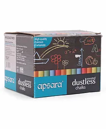 Apsara Black Board Dustless Chalk Multicolour Pack of 10 - 10 Pieces Each  