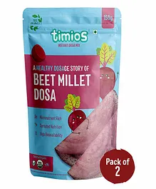 Timios Beetroot Millet Dosa Mix  Pack of 2 - 150 gm each