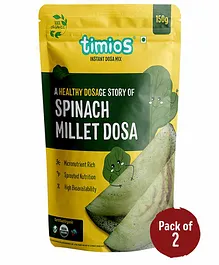 Timios Spinach Millet Dosa Mix Pack of 2 - 150 gm each