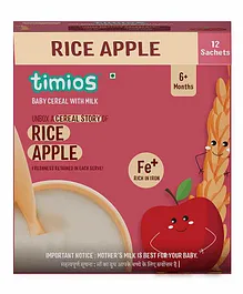 Timios Milk Based Baby Cereal Rice Apple From 6 Months+ - 300 gm