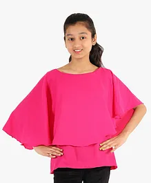 Chipbeys Half Sleeves Solid Color Top - Pink