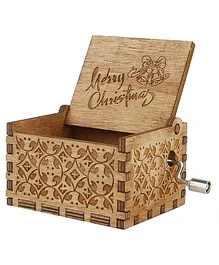 Caaju Merry Christmas Wooden Handcrafted Music Box - Brown