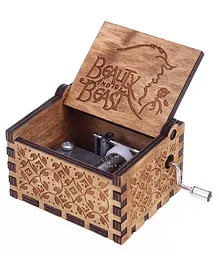 Caaju Beauty and Beast Wooden Music Box - Brown