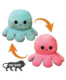 Caaju Reversible Happy and Sad Octopus Soft Toy Multicolor - Height 9 cm