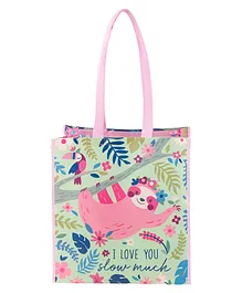 Stephen Joseph Recycled Gift Bag Large Size Sloth Print - Pink