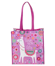 Stephen Joseph Recycled Gift Bag Large Size Llama Print - Pink