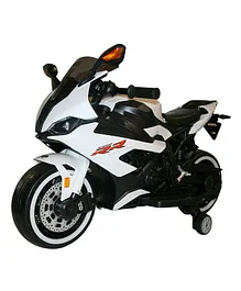 Battery Operated Ride On Bike with Lights and Music - White