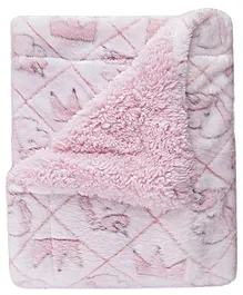 Baby Moo Unicorn Theme Double Sided Fur Blanket - Pink