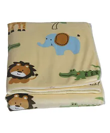 Baby Moo Animal Theme Fur Blanket - Yellow
