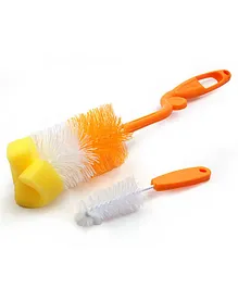 Baby Moo Twist And Turn Flexible Cleaning Brush Pack of 2 - Orange 