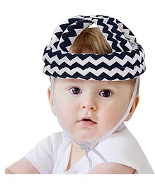 Baby Moo Cushioned Safety Helmet Chevron Print - Dark Blue 