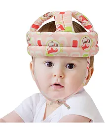 Baby Moo Cushioned Safety Helmet Penguin Print - Pink 