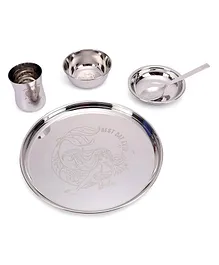 Ramson Barbie Stainless Steel Dinner Set of 5 Pieces - Silver 