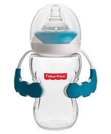 Fisher Price UltraCare Wide Neck Feeding Bottle with Handle Blue - 250 ml