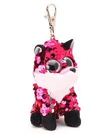 Ty Toy Plush Fox Soft Toy With Sequins Clip On Pink - Height 10 cm 