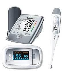 Beurer BM 35 Upper Arm BP Monitor with PO30 Pulse Oximeter & FT 09/1 Clinical Thermometer Combo Pack 