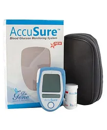 AccuSure Blood Glucose Monitoring System Test Strips -Blue White