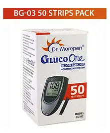 Dr. Morepen BG-03 Blood Glucose Test 50 Strips - Black