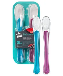Tommee Tippee First Weaning Spoons Set Of 2 - Blue Pink   