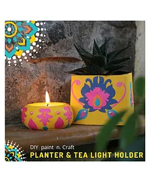 Craftopedia Paint & Craft Planter & Tea Light Holder Colouring Kit - Multicolour