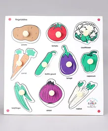 Kinder Creative Vegetables Knob and Peg Puzzle Multicolor - 10 Pieces